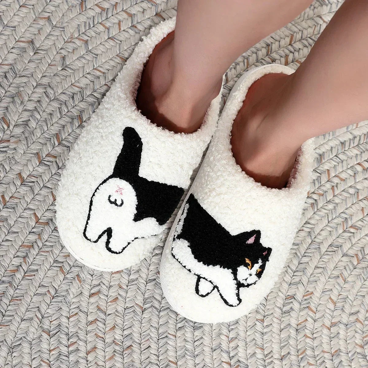 Cute Pet Pattern Cat Slippers