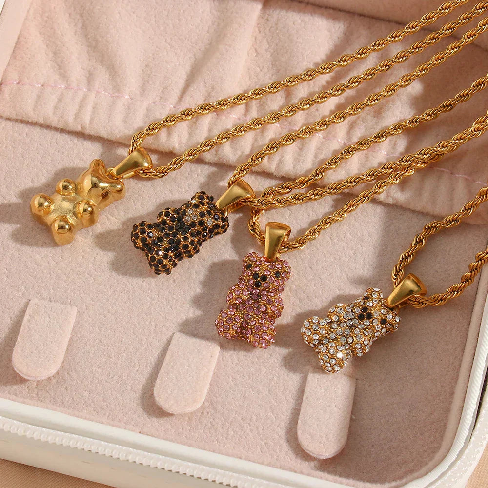 Cute Colorful Bear Necklaces