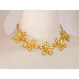 Golden Flower Necklace & Bracelet