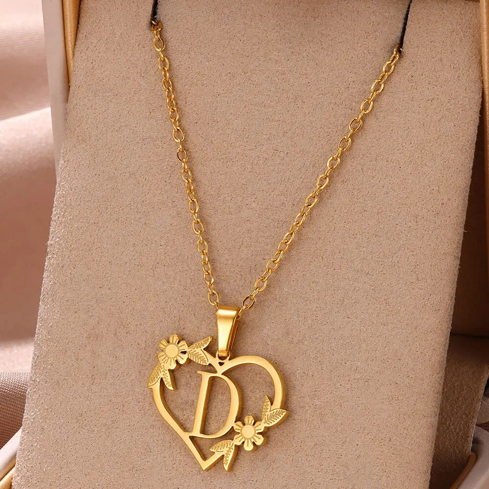 Dainty Flower Initials Necklace